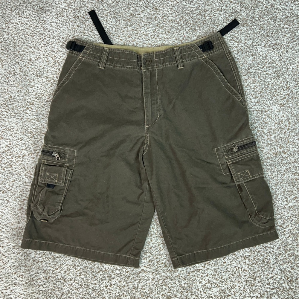 Kuhl Shorts Mens Large Brown Hiking Outdoor Utility Cargo Adjustable Gorp Logo